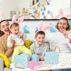 Easter Paper Napkins, 40Pcs Easter Party Supplies Colorful Eggs Rabbit Napkins Easter Disposable Dinner Napkins Hand Towels for Spring Holiday Easter Party Decorations