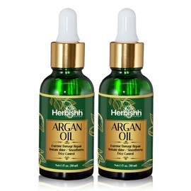 Herbishh Amazing Argan Oil, Pure Moroccan Argan Oil for Skin & Hair, Repair Damaged Hair, Deep Nourish Anti-UV-30ML-(2pack)