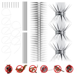 YXYBST Bird Spikes Stainless Steel Fence Spikes for Pigeons Raccoon Snakes Deterrent Spikes Defender for Outside(120inch)