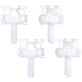 PEOVLVN 4 Pcs Vertical Blinds Replacement Parts - Repair Kit with Stem and Gear - White Blind Stems - Curtain Accessories