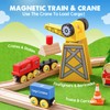 Tiny Land 55PCS Wooden Train Set - Compatible with Major