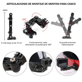 Soporte GoPro para Casco de Motocicleta, Marco Proframe GoPro Debajo del Soporte de la Barbilla del Casco, Soporte para Cámara de Acción para Casco de Motocicleta para GoPro y Cámara de Acción