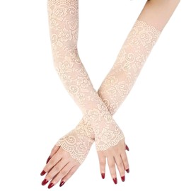 morytrade Women's Lace Slimming Arm Cover Summer Thin (Skin Color), nude