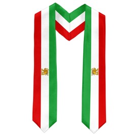 Iran Flag International Graduate Satin Stole Scarf with National Flag Design 72" Graduation Sash