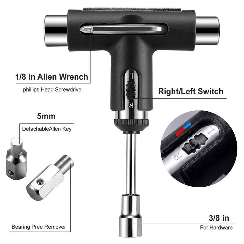 HADIIH Skate Tool All in One Multifunctional Ratchet Skateboard Tool