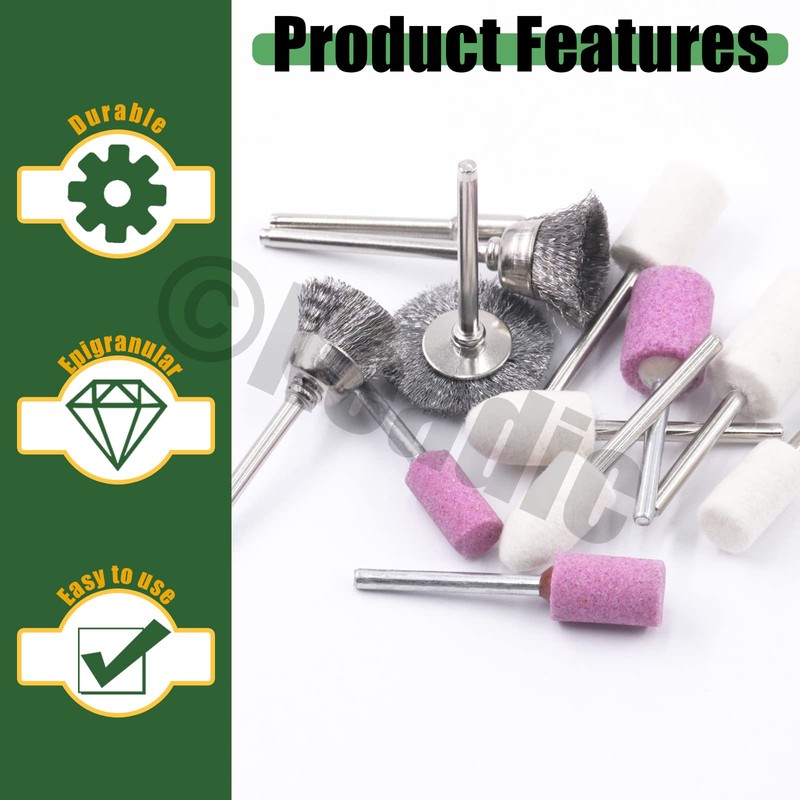 Keadic 69Pcs Rotary Tool Accessories Contains Wool Felt Mounted Mandrel