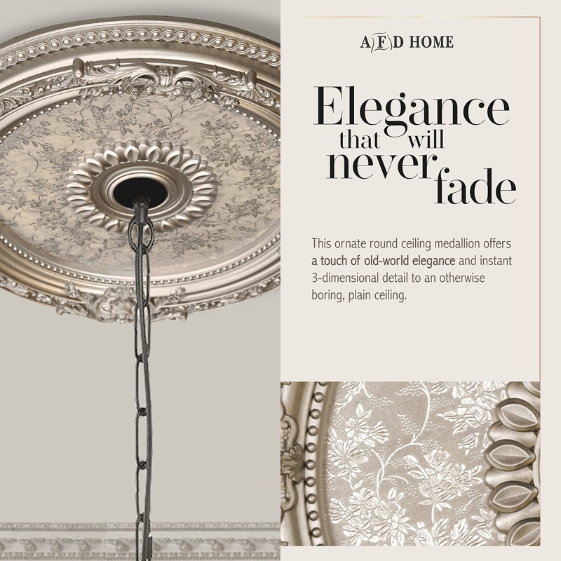 AFD Home Petite Round Chandelier Ceiling Medallion or Fan Medallion,