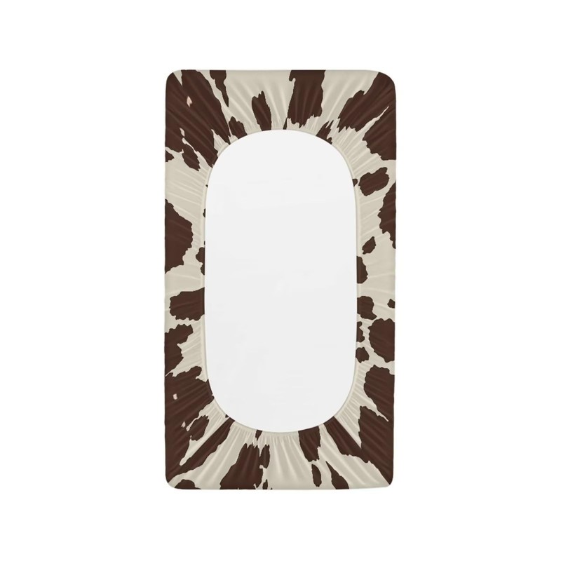 HUISEFOR Cow Print Changing Pad Cover Brown Diaper Changing Pad