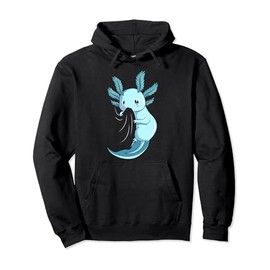 Blue Axolotl Salamander Kids Women Girls Pullover Hoodie, black