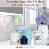 ONTUBE Ceramic Sugar Bowl with Lid and Spoon,Porcelain Seasoning Box