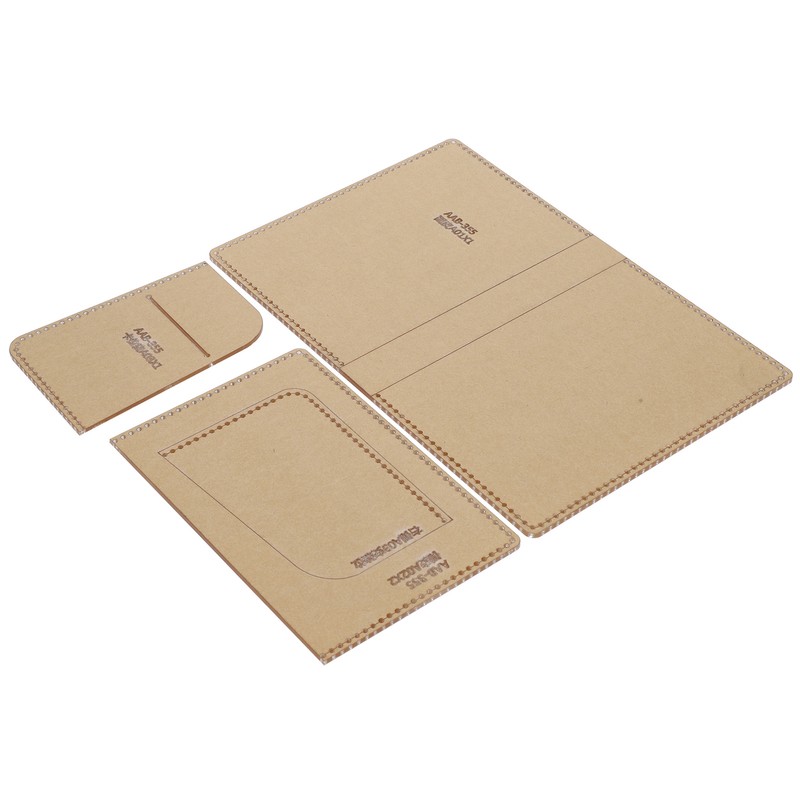 3Pcs Acrylic Template Card Bag DIY Passport Holder Leather Pattern
