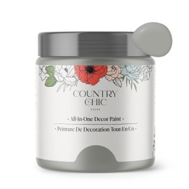 Country Chic All-in-One Chalk Paint for Furniture, Cabinets, Home Decor, Eco-Friendly, Matte Finish, Built-In Primer & Top Coat for Wood, Metal - No Wax Needed (Pebble Beach (Grey), Sample (4 oz)) -