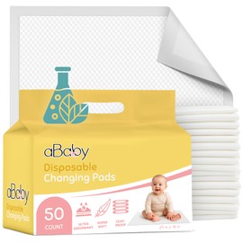 Disposable Changing Pads for Baby (50 Pack) Super Soft and Ultra Absorbent Baby Changing Pad - Leak Proof Diaper Changing Pads for Stress-Free Baby Diaper Changes - White