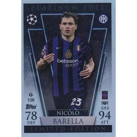 Match Attax 2024 2025 Nicolo Barella Platinum Pull Limited Edition Trading Card