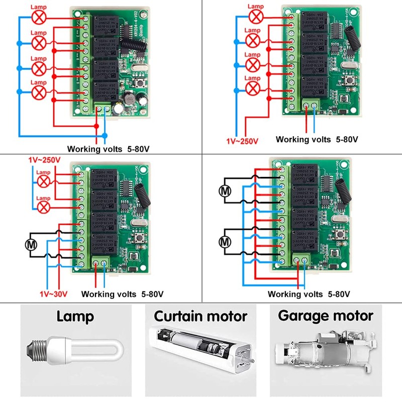 QIACHIP DC 12 V 24 V Wireless Remote Control Switch