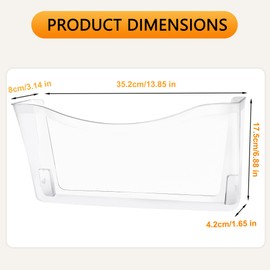 COSYAWN 6 Pack Clear Single Pocket Wall Mounted File Organizer, Plastic Hanging Wall File Holder, Clear Wall Mail Magazines Folder Organizer for School Home and Office