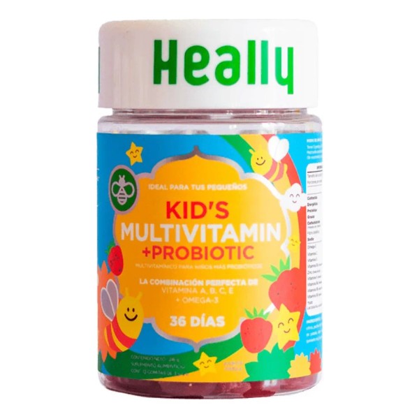 Heally Multivitamínico Para Niños, 72 Gomitas Vitaminas 216g Sabor Fresa