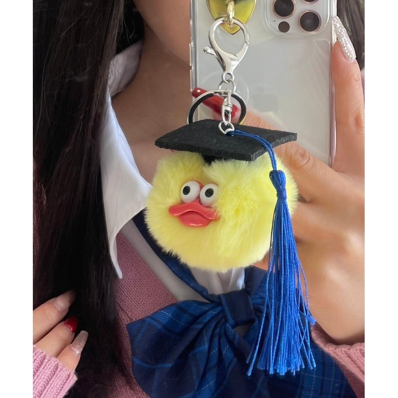 Wigo Graduation Monster, Plush Keychain, School, Cute, Present, Custom Gift,