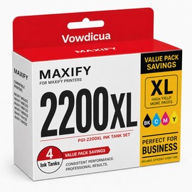 PGI-2200XL Ink Cartridge 4-Pack High Yield Replacement for Canon MAXIFY MB5020 MB5320 MB5420 iB4020 iB4120 Printers – Black/Cyan/Magenta/Yellow with Smart Chip