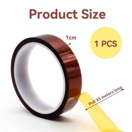 BHSTTNIXP 10mm*33m Heat Resistant Tape,Heat Proof Kapton Tape,Insulating Anti-static Tapes for Circuit Board Protection