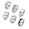 Adramata Set of 6 Women's Stainless Steel Vintage Rings with
