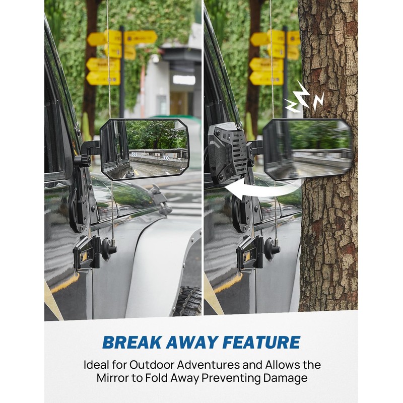 JOYTUTUS Wrangler Side Mirrors Replacement Compatible with Wrangler JK JKU