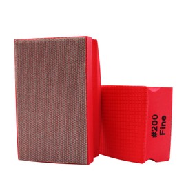 SHDIATOOL Diamond Hand Polishing Pads, Sanding Blocks, Handpad, Perfect for Grinding, Polishing and Sharp Edges for Granite, Marble, Ceramic, Concrete, Glass, 200 Grit, Pack of 2