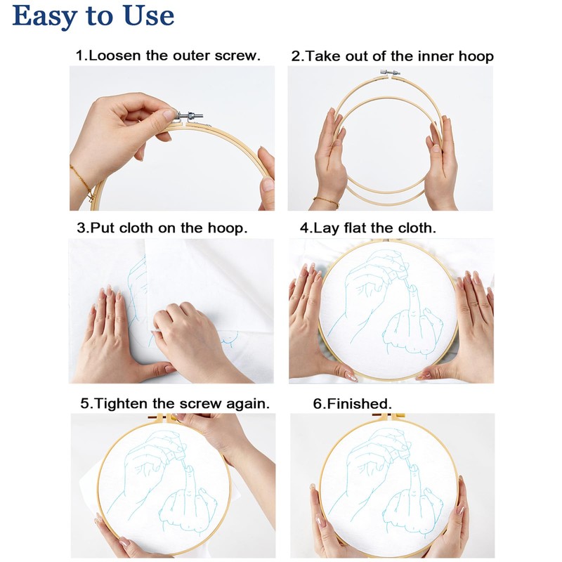 Crafmanoe Hand Embroidery Starter Kit for Beginners Adults, Counted Stamped