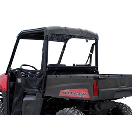 SuperATV Rear Windshield for Polaris Ranger Midsize 500 / 570 / Crew / ETX / EV (See Fitment) | 1/4" Thick Clear Polycarbonate 250x Stronger Than Glass and 25x Stronger Than Acrylic | USA Made
