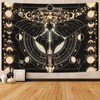 Yrendenge Moth Tapestry Black Wall Hanging Sun Moon Tapestry Natural