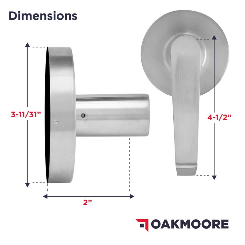 OAKMOORE Medium Duty Commercial Door Handle | Passage Function |