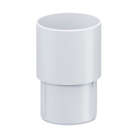 Inefa Pipe socket DN 75, white plastic, rain gutter, roof gutter white ST