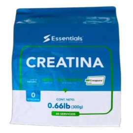 Essentials Creatina Sello Creapure 300 Gr 60 Porciones Sin sabor