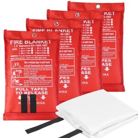 Unbranded 4 PC * 39''x39'' Retardant Blankets Large Fire Blanket Fiberglass Emergency