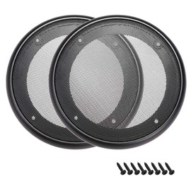 uxcell 2pcs Speaker Grill Mesh Decorative Circle Woofer Guard Protector Cover Audio Accessories 6.5" Mounting Hole Distance