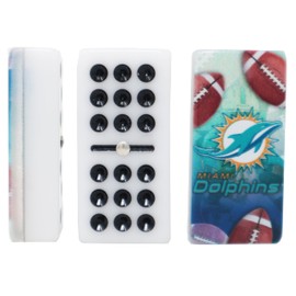 RCP PRODUCTS Dominos Set for Adults – Professional Double 9 Cuban Dominoes Set, Classic Travel Board Game with Wood Case Juegos de Mesa (Dolphin)