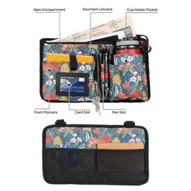 JOYTUTUS Wheelchair Side Bag, Upgraded Walker Pouch Bag with Cup Holder, Wheelchair Armrest Accessories for Walker, Rollator, Electric Scooter Wheelchairs, Ideal Gift for Seniors, Green