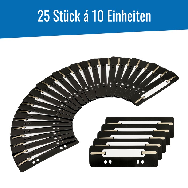 250 Filing Strips Black Plastic 10 Bundles of 25 Pieces
