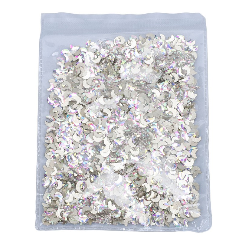 Crescent Moon Rhinestone Flatback Nail Art Jewelry Glittering Secure Fit