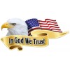 IN GOD WE TRUST AMERICAN BALD EAGLE BUMPER STICKER TOOLBOX STICKER HARDHAT