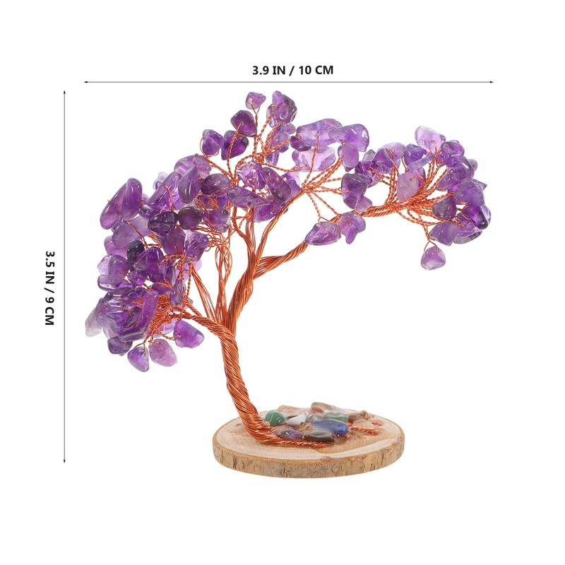 NOLITOY Realistic Amethyst Crystals Tree Natural Gemstone for Home Decor