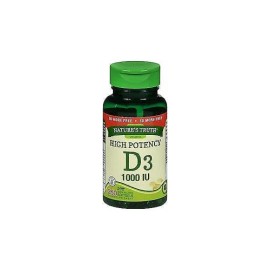 Nature's Truth High Potency D3 1000 IU Vitamin Supplement Softgels 250 Ct 6 Pack