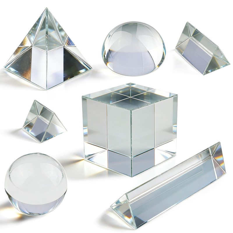 7 Pack K9 Optical Crystal Photography Prism Set, Include 1-4in
