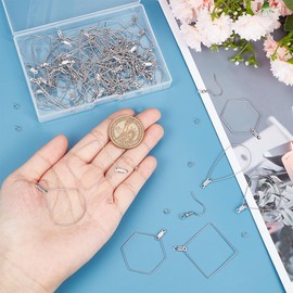 UNICRAFTALE DIY Pearl Earring Set 40 Pieces 4 Styles Stainless Steel Hoop Earrings 40 Pieces Hypoallergenic Earring Hooks 40 Pieces 3 mm Metal Jump Rings Earring Parts DIY Earring Making Kits