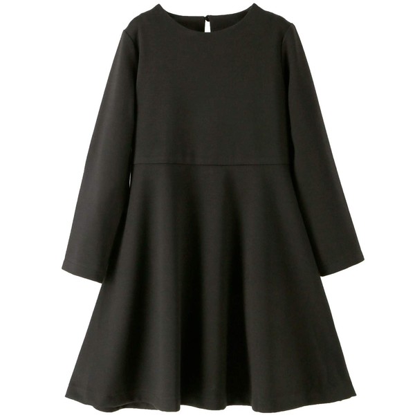Catherine Cottage CC0713 Girls Simple Dress, Formal Services, Ceremonial Occasions, Ceremonial Wear, Black Long Sleeve [BK2J]