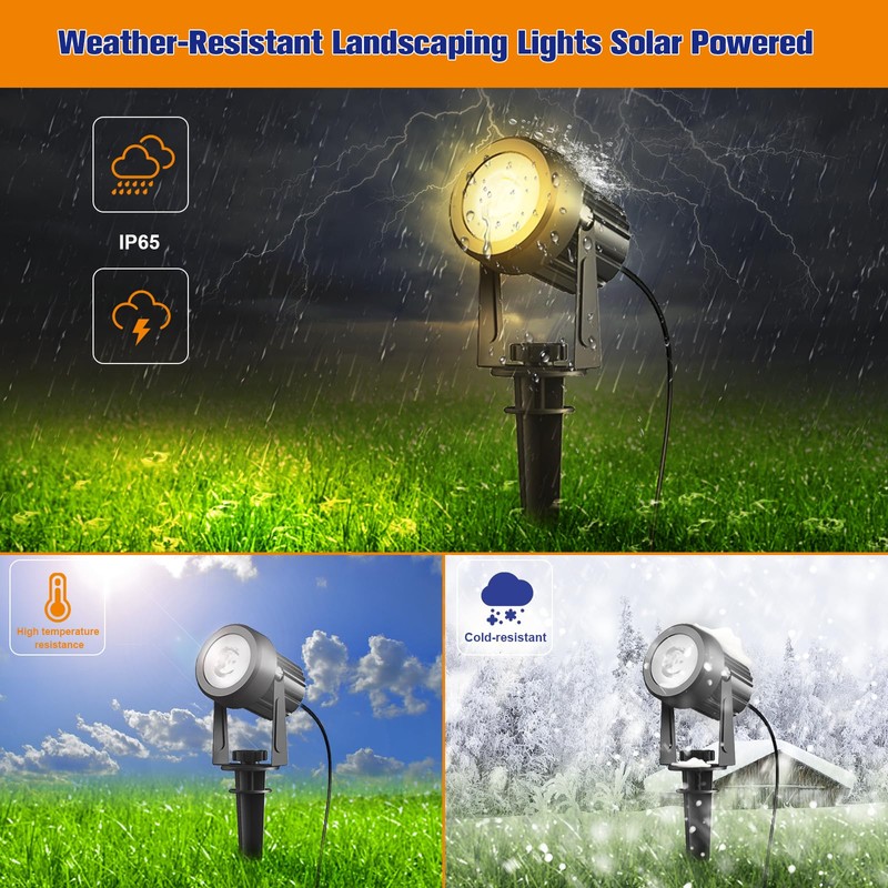 APONUO Solar Spot Lights Outdoor 4-in-1 Solar Landscape Lights Dusk
