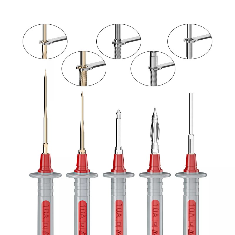 Peakelect Silicone Multimeter Test Leads Kit 25PCS with Replaceable Gold-Plated