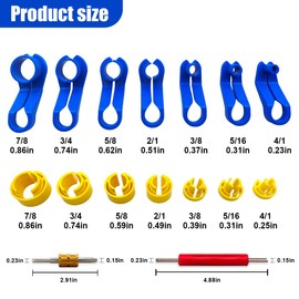 DUSCOKE 16PCS Car AC Fuel Line Disconnect Tool Set, Master Quick Disconnect Tool Kit Includes 1/4 5/16 3/8 1/2 5/8 3/4 7/8 Inch, Valve Core Remover with Storage Box for Transmission Oil Cooler Line