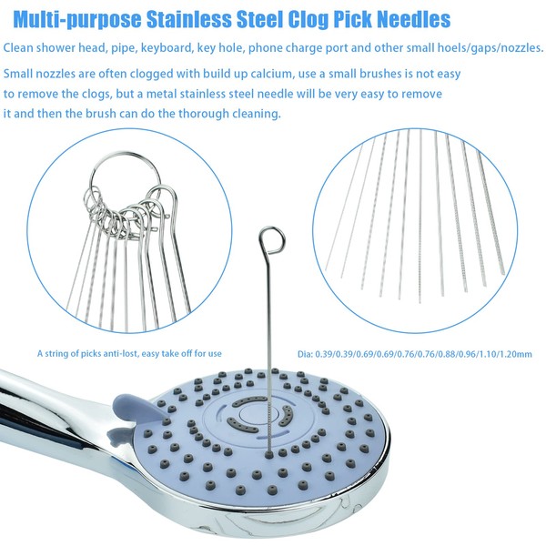 Ceycudy Shower Head Cleaner, Shower Head Cleaning Brushes Shower Nozzle