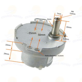 CHANCS Gear Electric MMotor Reduced DC Motor JS-50 6V DC 5RPM Speed Reduction POM Plastic Gear Gearbox